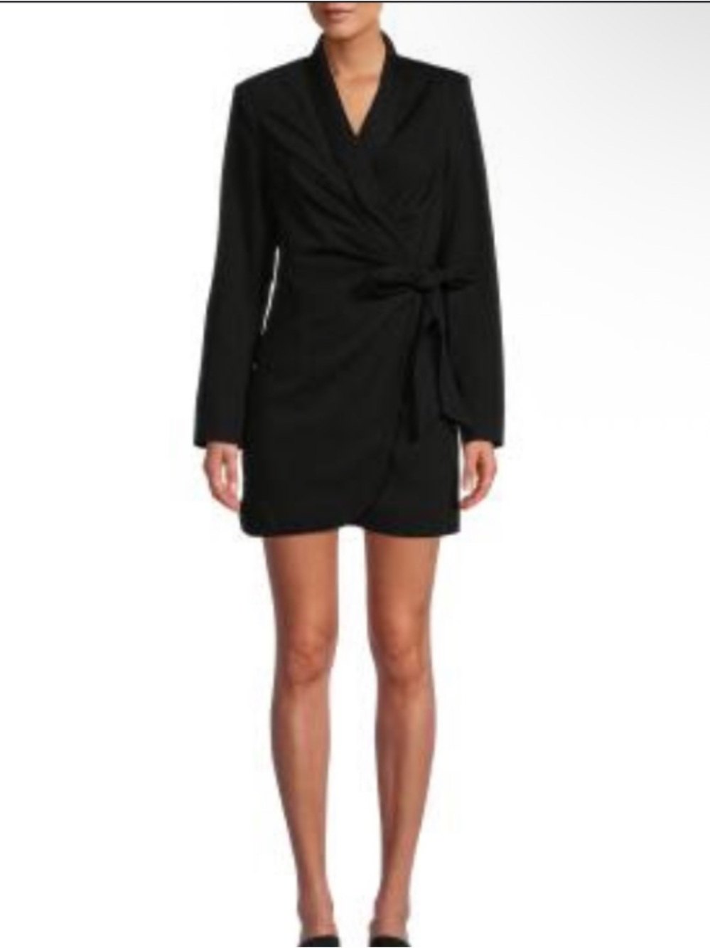 Area Stars Belted Blazer Dress in Black